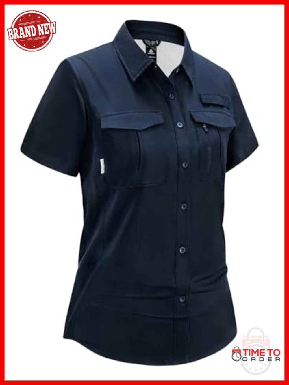 UPF 50+ Short Sleeve Hiking Button Down Shirt Quick-Dry Stretch Mesh Back Vents